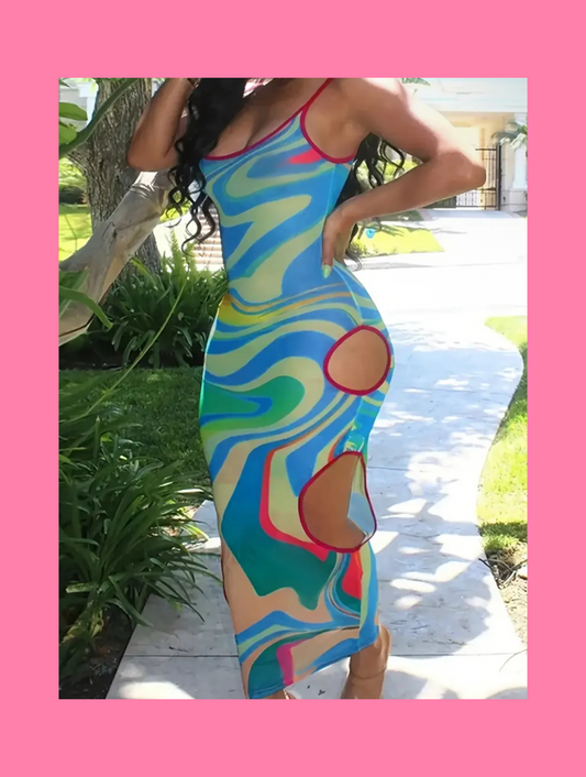 Psychedelic Heat maxi dress