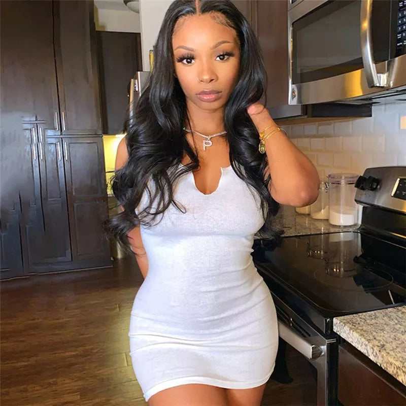 Husband Beater body con mini dress - GahdessBoutique