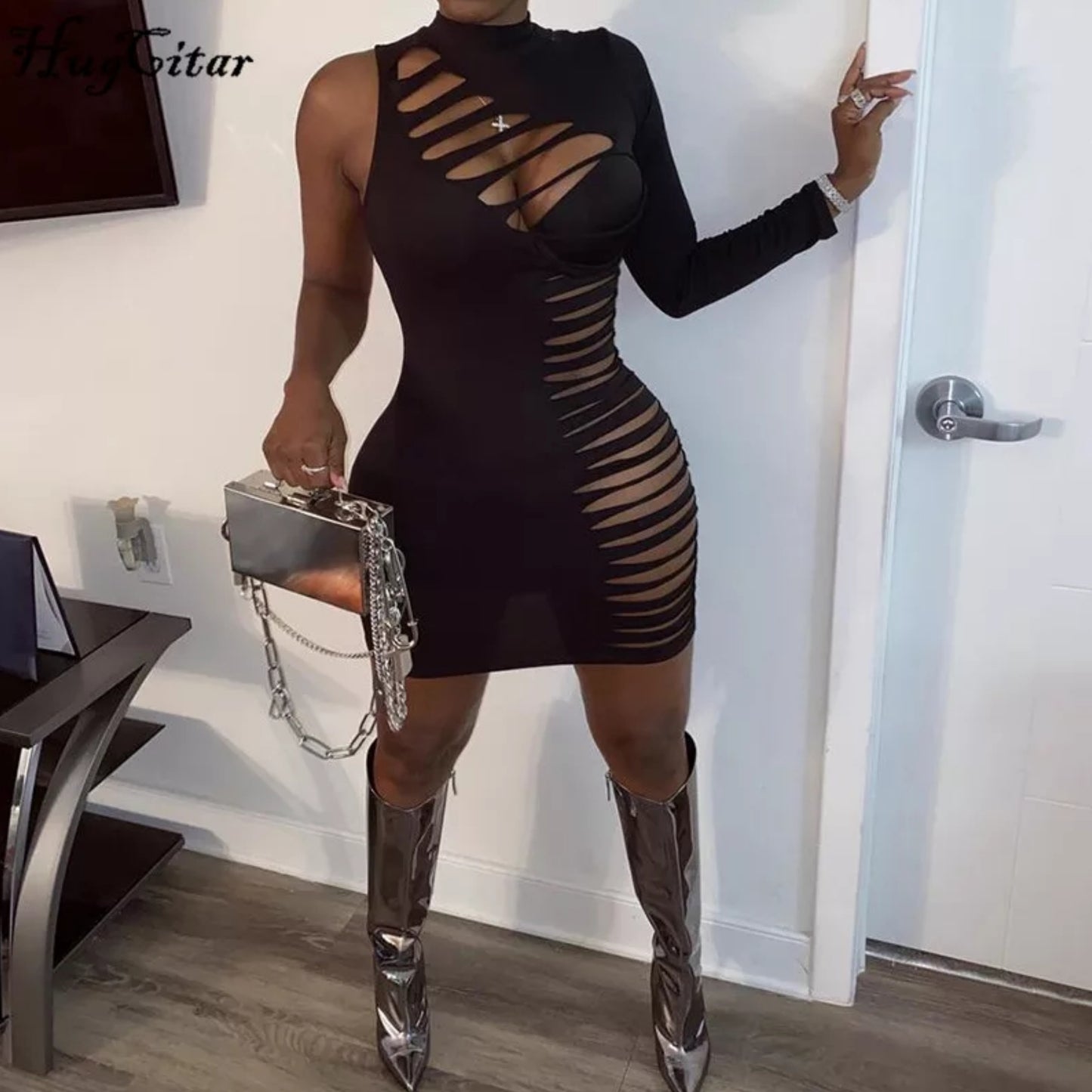 Slasher bodycon dress - GahdessBoutique