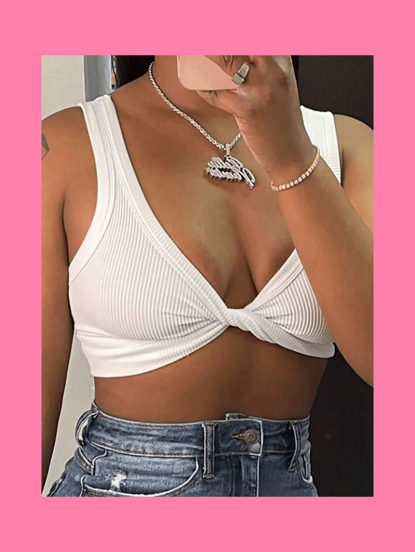 Twisted tee cropped wife beater