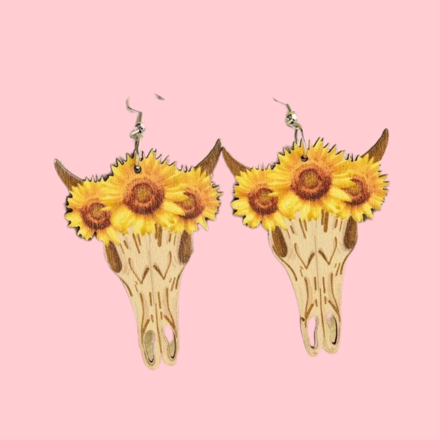 Horned sunflower earring