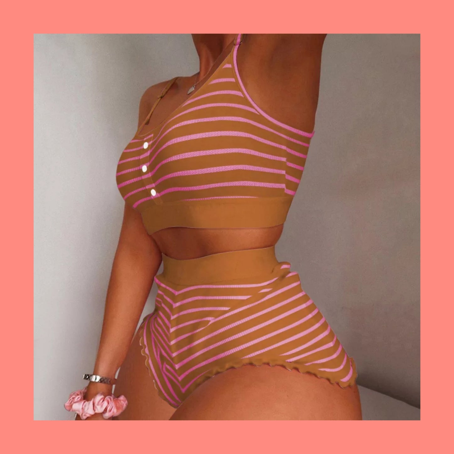 Chocolate covered strawberry 2 piece shorts set